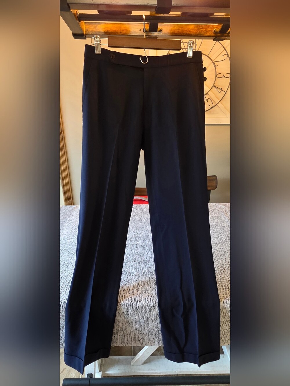 Ralph Lauren Navy Straight-Leg Dress Pants